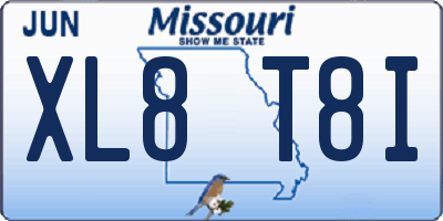 MO license plate XL8T8I