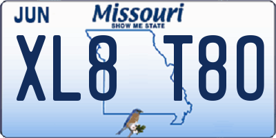 MO license plate XL8T8O