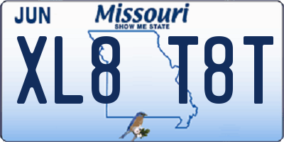 MO license plate XL8T8T