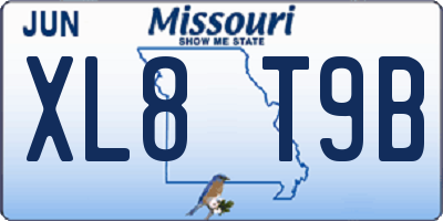 MO license plate XL8T9B