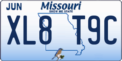 MO license plate XL8T9C