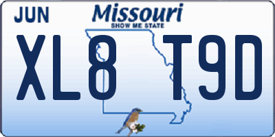 MO license plate XL8T9D