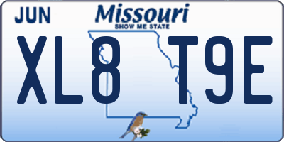 MO license plate XL8T9E