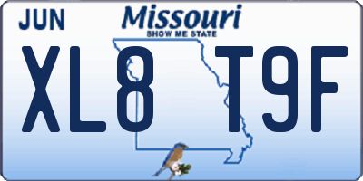 MO license plate XL8T9F