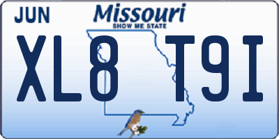 MO license plate XL8T9I