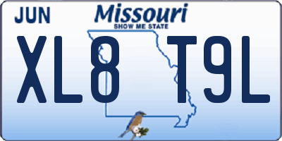 MO license plate XL8T9L