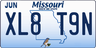 MO license plate XL8T9N