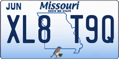 MO license plate XL8T9Q