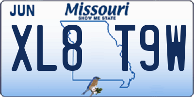 MO license plate XL8T9W