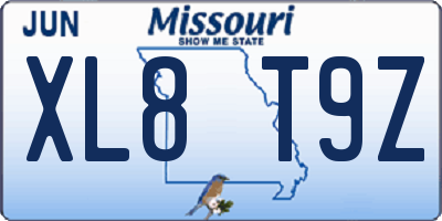 MO license plate XL8T9Z