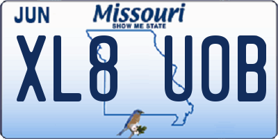 MO license plate XL8U0B