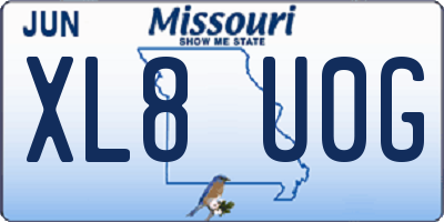 MO license plate XL8U0G