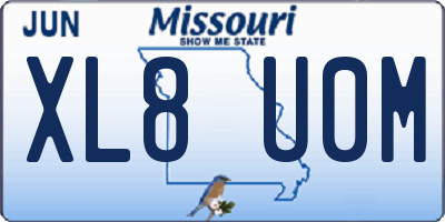 MO license plate XL8U0M