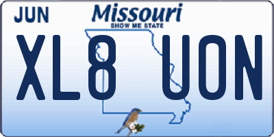 MO license plate XL8U0N