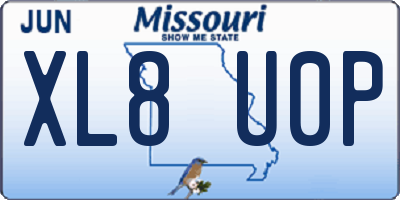 MO license plate XL8U0P