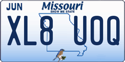 MO license plate XL8U0Q