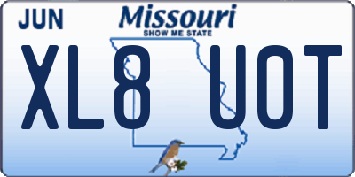 MO license plate XL8U0T