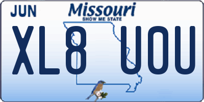 MO license plate XL8U0U