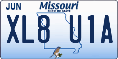 MO license plate XL8U1A