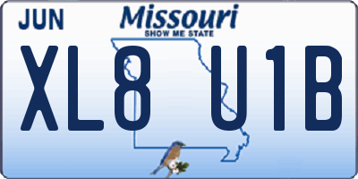MO license plate XL8U1B