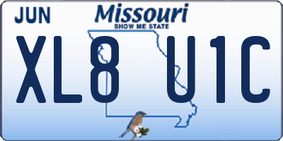 MO license plate XL8U1C