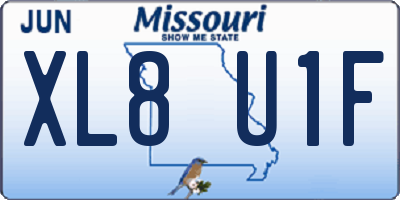 MO license plate XL8U1F