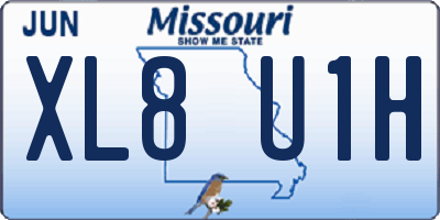 MO license plate XL8U1H