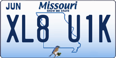 MO license plate XL8U1K