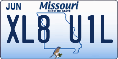 MO license plate XL8U1L
