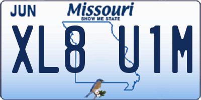MO license plate XL8U1M