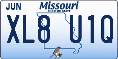 MO license plate XL8U1Q