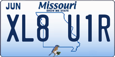 MO license plate XL8U1R