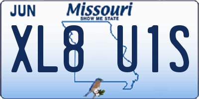 MO license plate XL8U1S