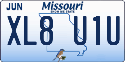 MO license plate XL8U1U