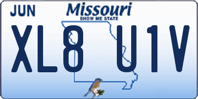 MO license plate XL8U1V