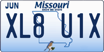 MO license plate XL8U1X