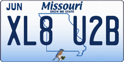 MO license plate XL8U2B