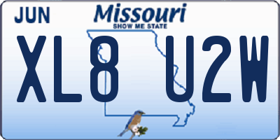 MO license plate XL8U2W