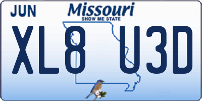 MO license plate XL8U3D