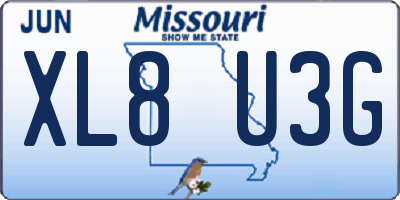 MO license plate XL8U3G