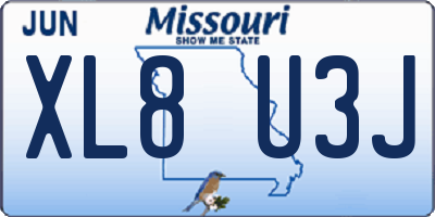 MO license plate XL8U3J