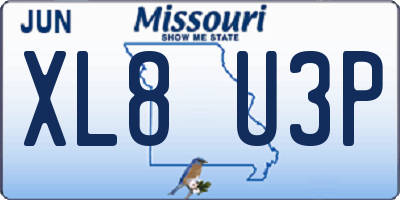 MO license plate XL8U3P