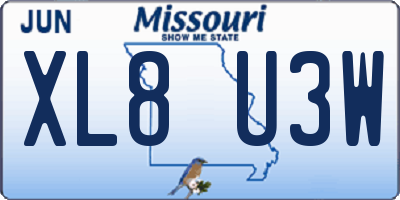 MO license plate XL8U3W