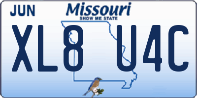 MO license plate XL8U4C