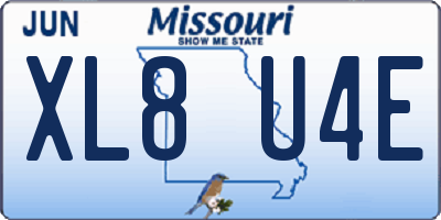 MO license plate XL8U4E