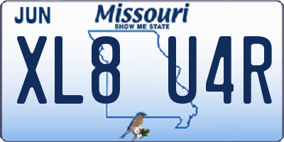 MO license plate XL8U4R