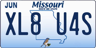 MO license plate XL8U4S