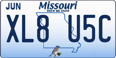 MO license plate XL8U5C