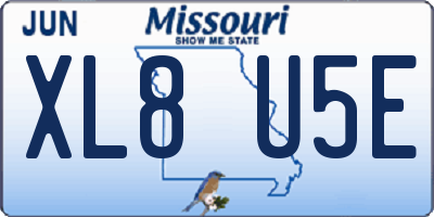 MO license plate XL8U5E