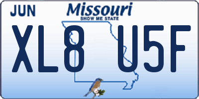 MO license plate XL8U5F